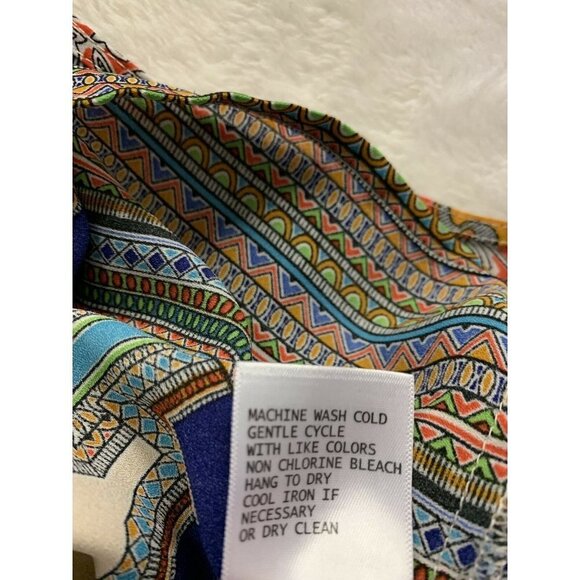 Cynthia Rowley Medium Tie Collar Blouse Boho - Picture 10 of 10